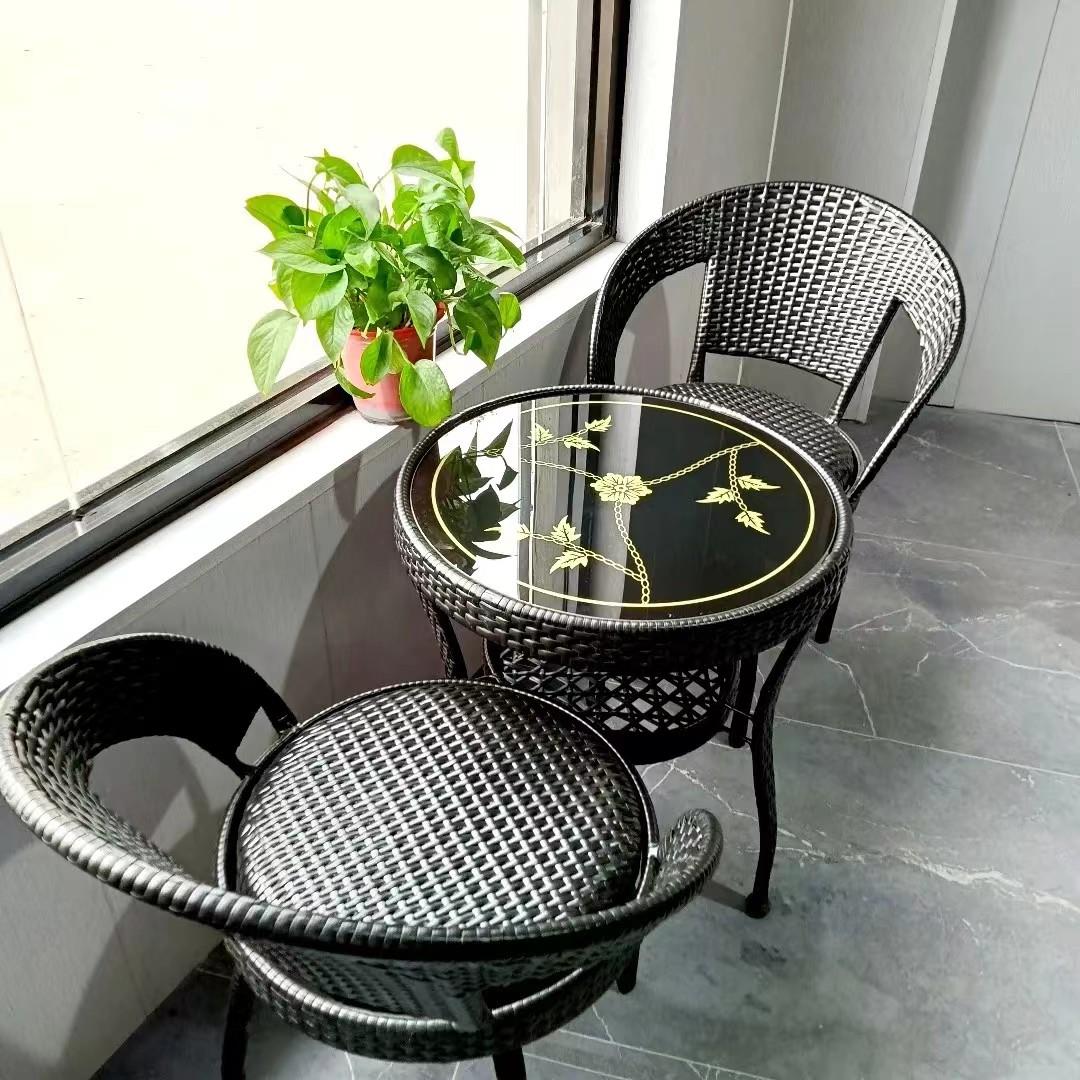 藤椅三五件套阳台休闲桌椅客厅庭院茶几组合露台户外藤编旋转椅子
