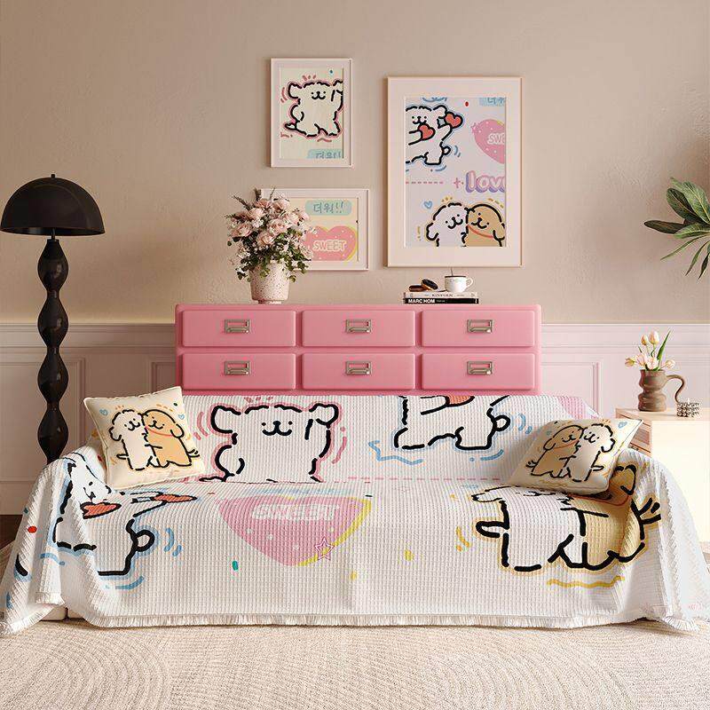 卡通沙发盖布一片式全盖防尘沙发巾可爱线 线条小狗四季通用沙发