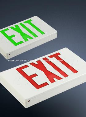 EXIT美规消防紧急应急指示1灯4向3小时LED出口疏散指示灯UL外贸灯