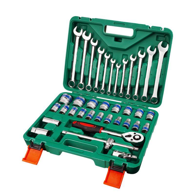 德国进口两用大飞套筒37件套装组合重型快速棘轮扳手汽修车工具套