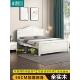 纯实木全实木床1.5米双人主卧大床1米8高脚床1.2米单人床加高白色