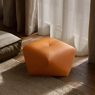 八角小凳子轻奢高级感门口换鞋凳客厅沙发脚踏脚凳家用皮坐墩矮凳