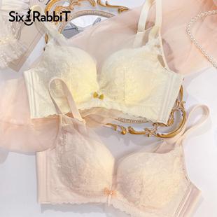 六只兔子小拢杯蕾丝内衣女小胸聚拢纯欲调整型收副乳防下垂文胸女