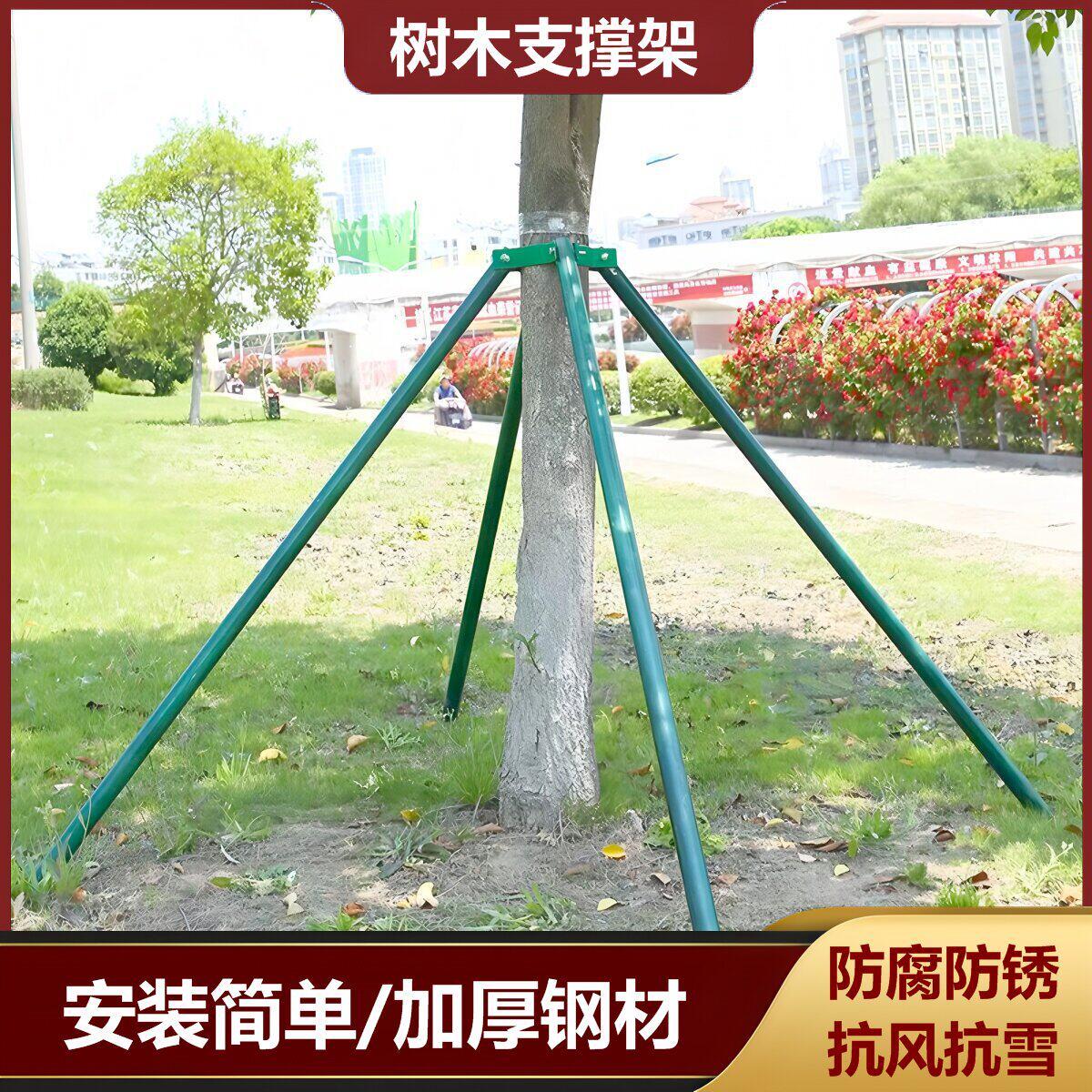 树木支撑架园林绿化苗木固定器镀锌钢管抱箍支撑杆防风金属固定器