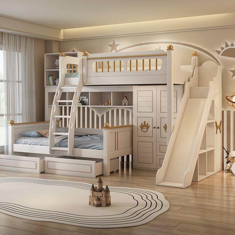 交错式高低床上下铺错位床互不打扰儿童双层床带书桌小户型子母床,住宅家具,高低/子母床,淘宝优惠券,粉丝福利购,淘宝优惠卷