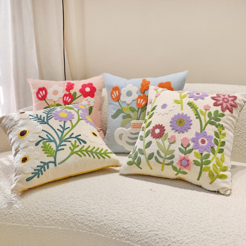 轻奢现代高端客厅沙发抱枕靠垫卧室床头靠枕抱枕套不含芯全棉布艺