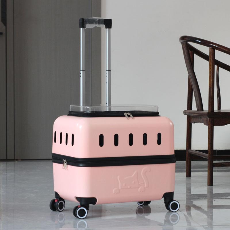 大容量宠物拉杆箱猫包外出便携猫咪背包狗行李箱两只猫箱宠物推车