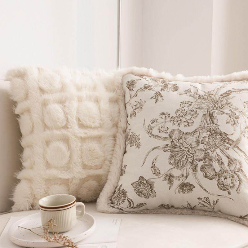 轻奢覆古法式印花毛绒抱枕套客厅沙发靠垫床上靠枕大抱枕腰靠腰枕,居家布艺,靠垫/抱枕,淘宝优惠券,粉丝福利购,淘宝优惠卷