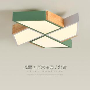 卧室吸顶灯北欧设计感卡通风车造型儿童房创意原木童趣主卧房间灯