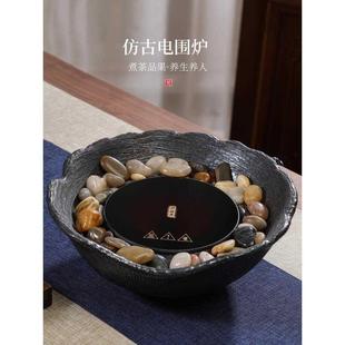 围炉煮茶家用室内黑茶普洱煮茶炉烤茶玻璃茶壶泡茶壶电陶炉煮茶器