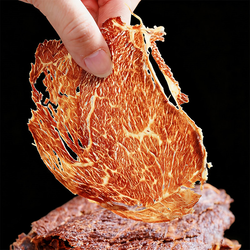 安格斯薄脆牛肉香辣芥末脆脆牛肉片肉类办公室休闲零食开袋即食