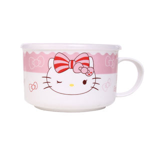 陶瓷泡面碗带把带盖保鲜碗可爱饭盒学生便当盒大号方便面碗套装