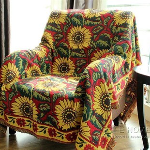 超漂亮欧美风格全盖棉线编织线毯加厚多用途盖毯子床毯针织床盖红