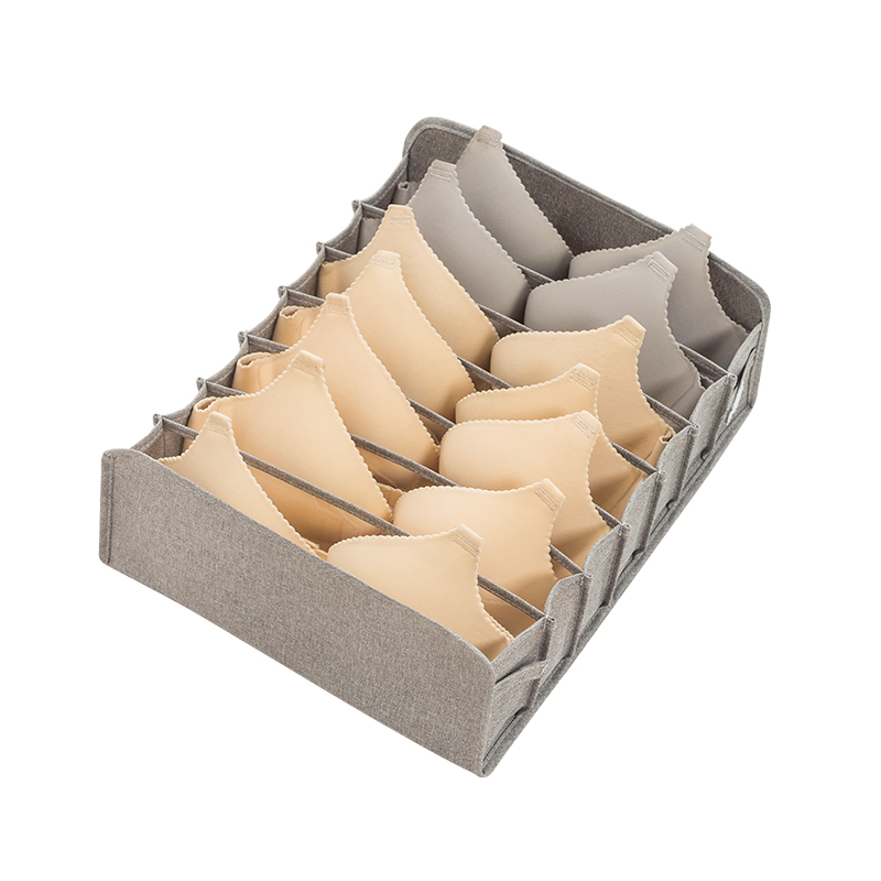 内衣收纳盒抽屉式装内裤袜子文胸家用神器分格整理三合一布艺分隔