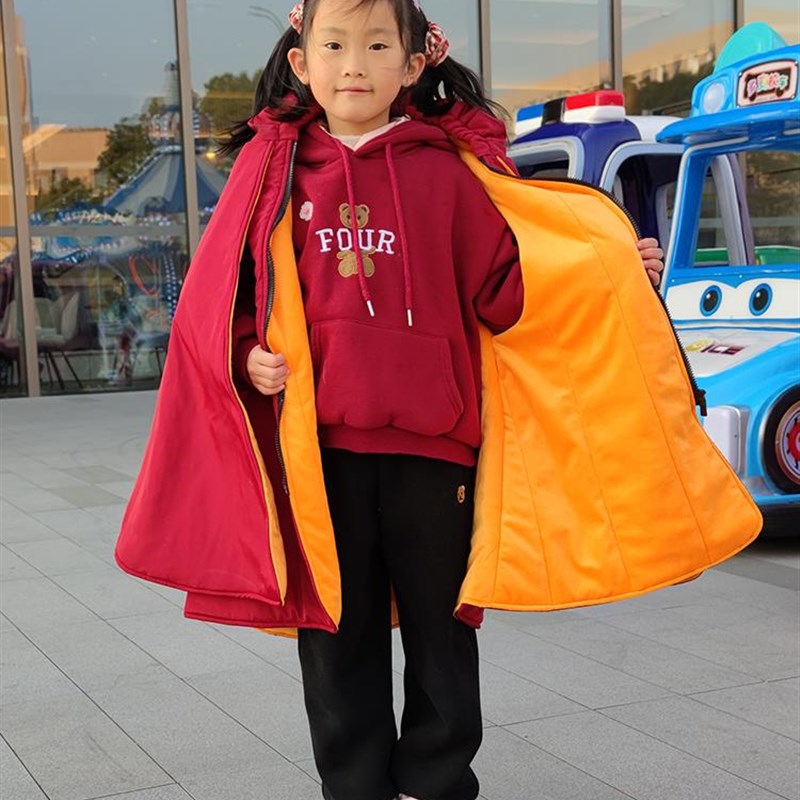 电动车电瓶机车冬季保暖儿童坐车防风斗篷挡风衣小孩后座挡风被