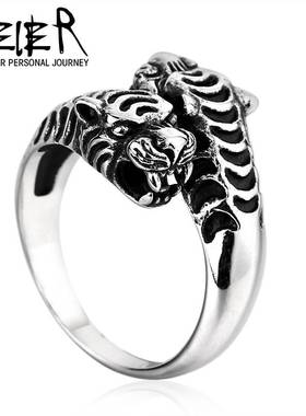 BEIER Personality Animal tend  Titanium Steel Mens Fashion