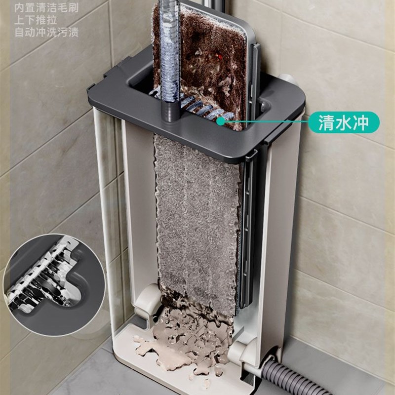 2023新款自动换水拖把拖布桶自动排水家用脱水带桶墩冲洗地拖甩干