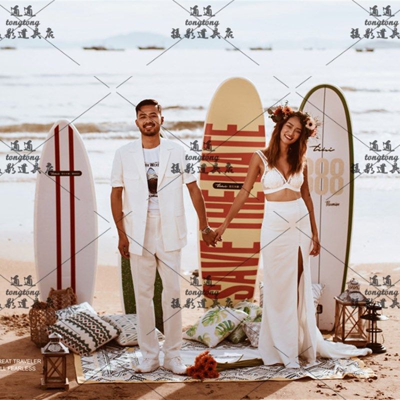 新款影楼冲浪板道具外景沙滩婚纱摄影创意DIY板三亚海边拍照帆板
