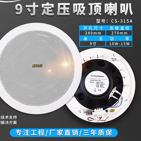 定压同轴吸顶式音箱6背景音乐8寸5寸天花喇叭吊顶音响嵌入式6.5寸