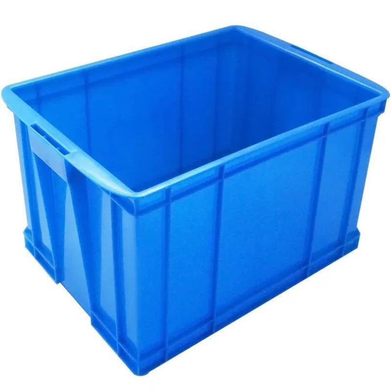 兰诗LAUTEE520封闭箱加高加厚塑料周转箱长方形收纳箱蓝色595