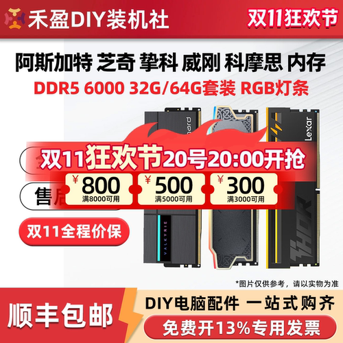 宏碁 挚科 芝奇 佰维 威刚 科摩思D5 6000 C28 32G 64G套内存