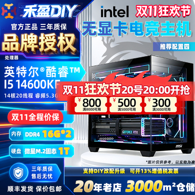 ⑨Intel I5 13600KF/14600KF 16G/32G/512G/1T无显卡台式游戏主机