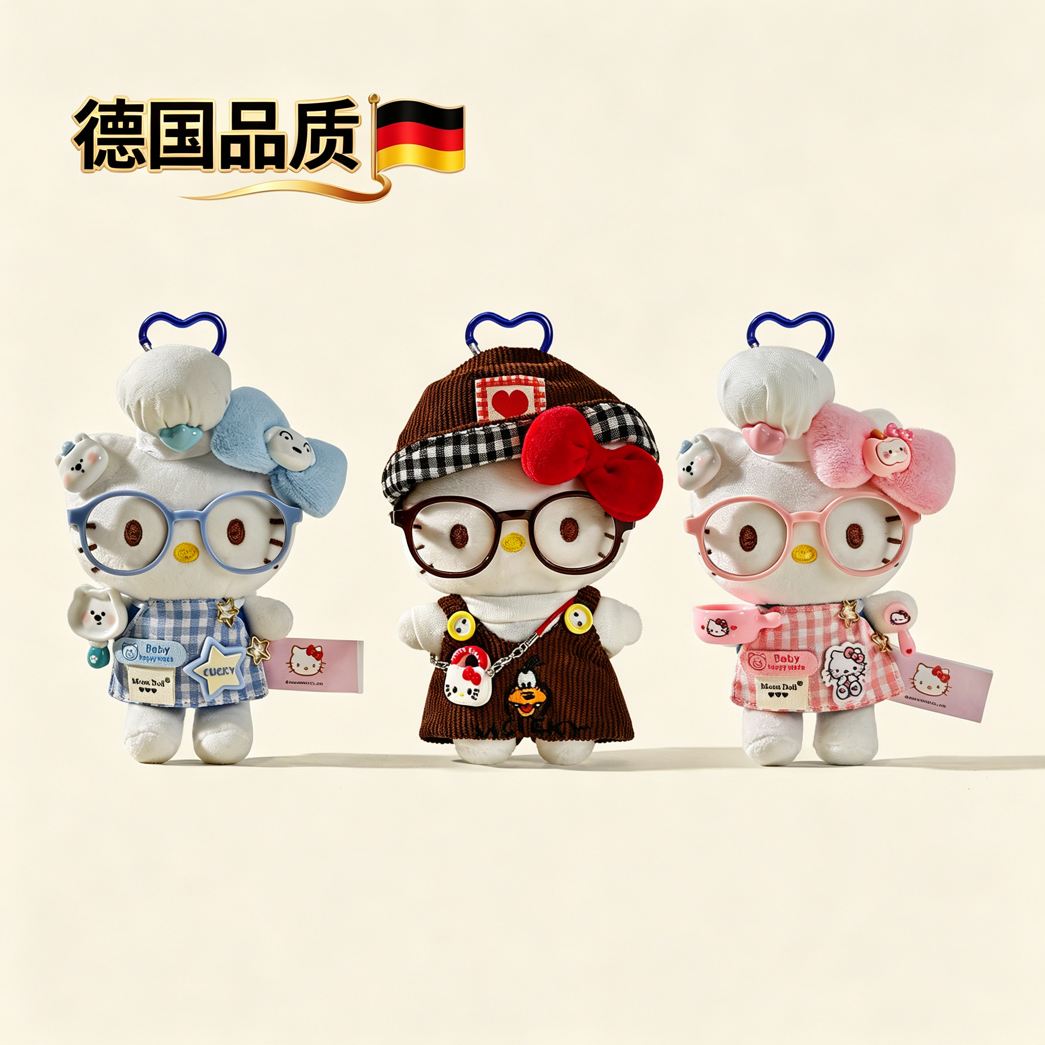 德国包包挂件哈喽kitty凯蒂猫毛绒玩偶可爱书包挂饰公仔女生礼物