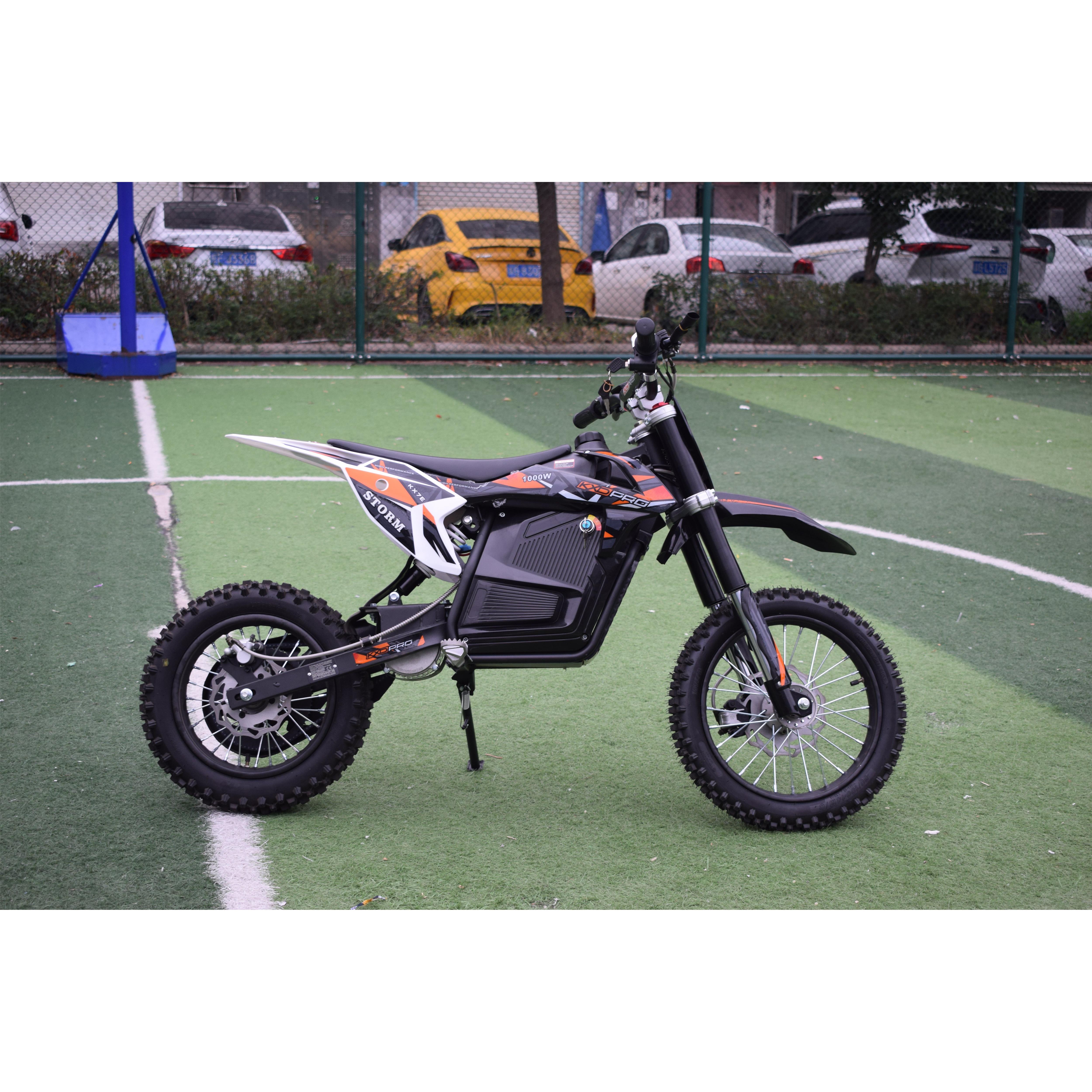 中型山地电动越野摩托车电瓶车电摩48v12an1000w中置电机前12后10