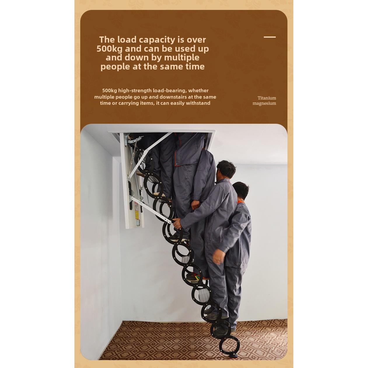 阁楼可伸缩楼梯家庭室内电动覆式住宅可调节可伸缩隐形折叠伸缩定