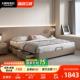 大树岛家俱意式 极简储物收纳皮床双人床现代简约无靠背无床头床