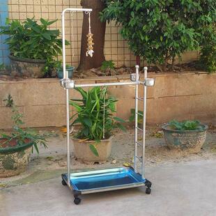 大型鹦鹉站架落地不锈钢玄凤架子鸟架鸟笼大号站杆站产架站杆架