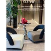 轻奢现代单人休闲溜溜凳小户客厅家用异形靠背阳台溜溜凳换鞋 矮凳