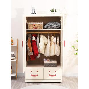 儿童衣柜全实木婴儿宝宝家用两门三门卧室男女孩房原木矮衣橱小型