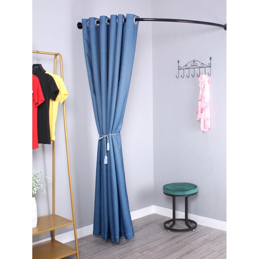 服装店c形试衣间门帘帘试衣间帘帘简易转角试衣间帘帘Syj货架