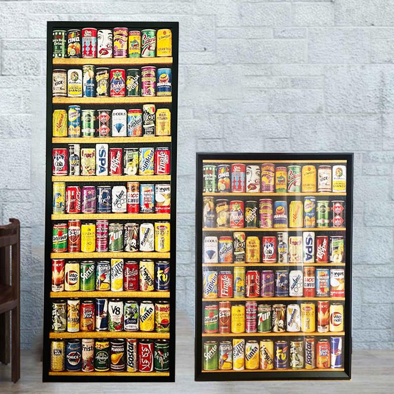 汽水罐拼图框架2000片易拉罐1500片汽水罐迷你1000片汽水罐实木框