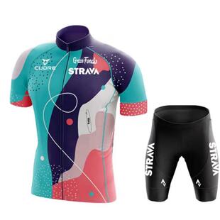 儿童平衡骑行服短袖套装男女春秋夏季登山自行车骑行衣透气速滑服