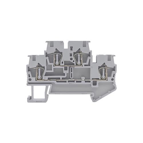 STTB2.5双层弹簧端子二进二出快速直插型2/2导轨式纯铜接线端子排