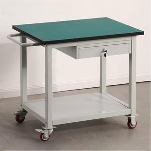 防静电实验操作台移动工作台手推车双层带抽屉带轮检验活动打包台