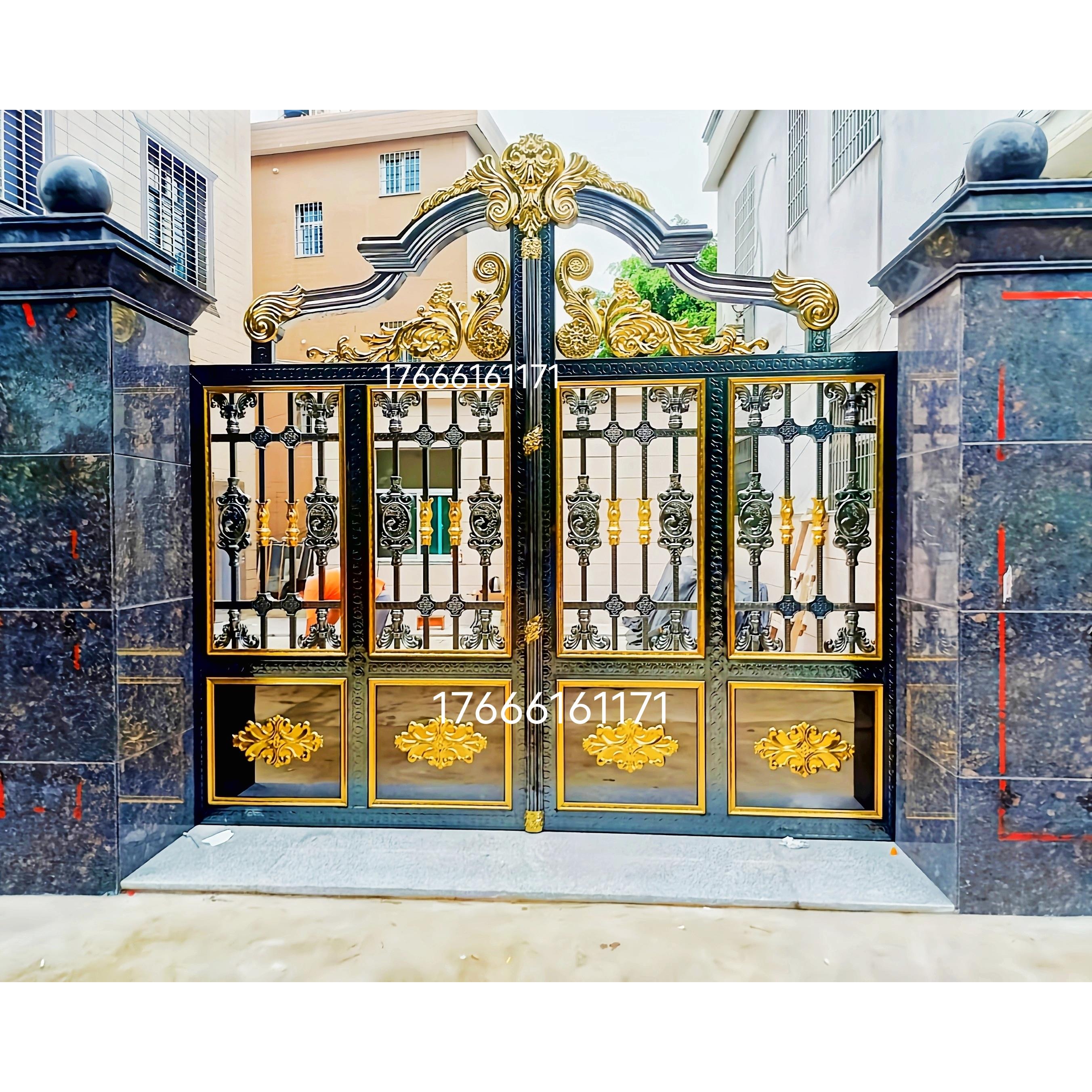 正宗304不锈钢别墅庭院大门自建房双开大门农村欧式门电动推拉门