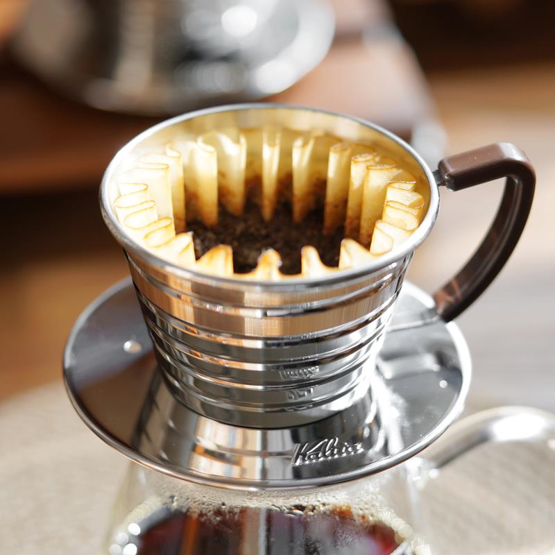 日本进口kalita蛋糕手冲咖啡滤杯平底手磨套装不锈钢支架过滤漏斗