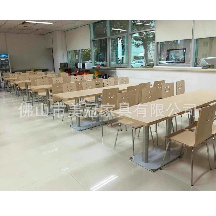 定制简约食堂餐桌椅组合面馆小吃店饭店冷饮店汉堡店曲木快餐桌椅