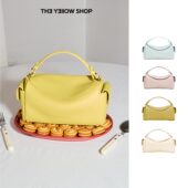 YELLOW 卫蓝同款 THE SHOP纳帕头层牛皮彩色系斜挎手拎枕头吐司包