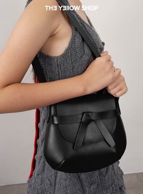 THE YELLOW SHOP2025年新款红色包包纳帕小牛皮马鞍包中号
