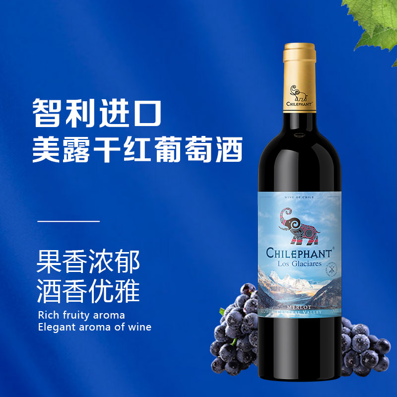 智利进口智象美露红酒 梅洛干红葡萄酒750ml红酒官方正品礼赠送礼
