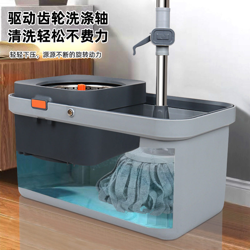 加厚免手洗旋转拖地桶双驱动拖把家用一拖净干湿两用拖布可拆换布