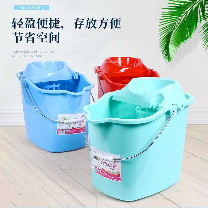 加厚家用拖地桶带轮拖布