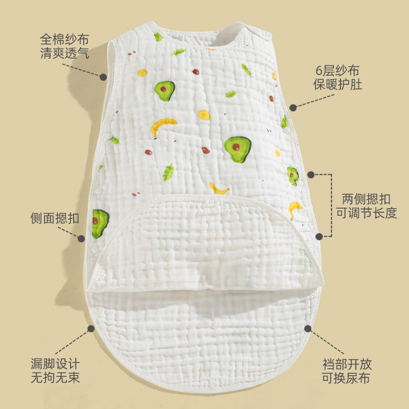 婴儿睡袋纯棉a类儿童纱布图片