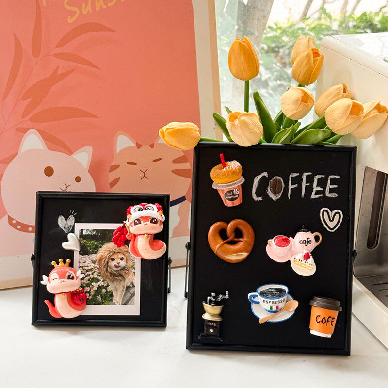 热销2025新款冰箱贴展示板磁贴个性创意相框装饰咖啡摆件黑板留言