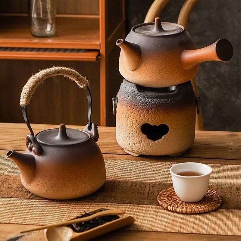 热销围炉煮茶器具全套温茶炉电炭两用粗陶炭炉提梁壶茶壶煮茶炉电