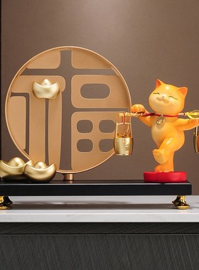 热销一桶金招财猫办公室前台酒柜电视柜开业礼物乔迁礼品